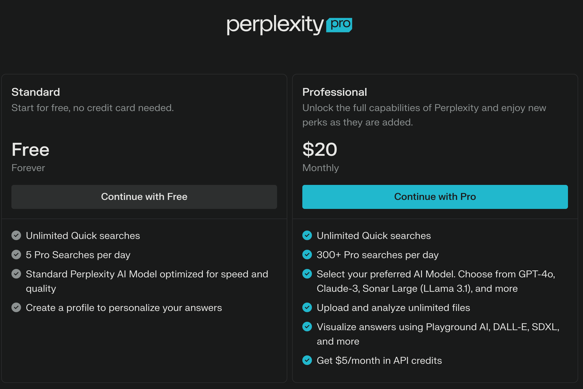 Perplexity’s full pro offering